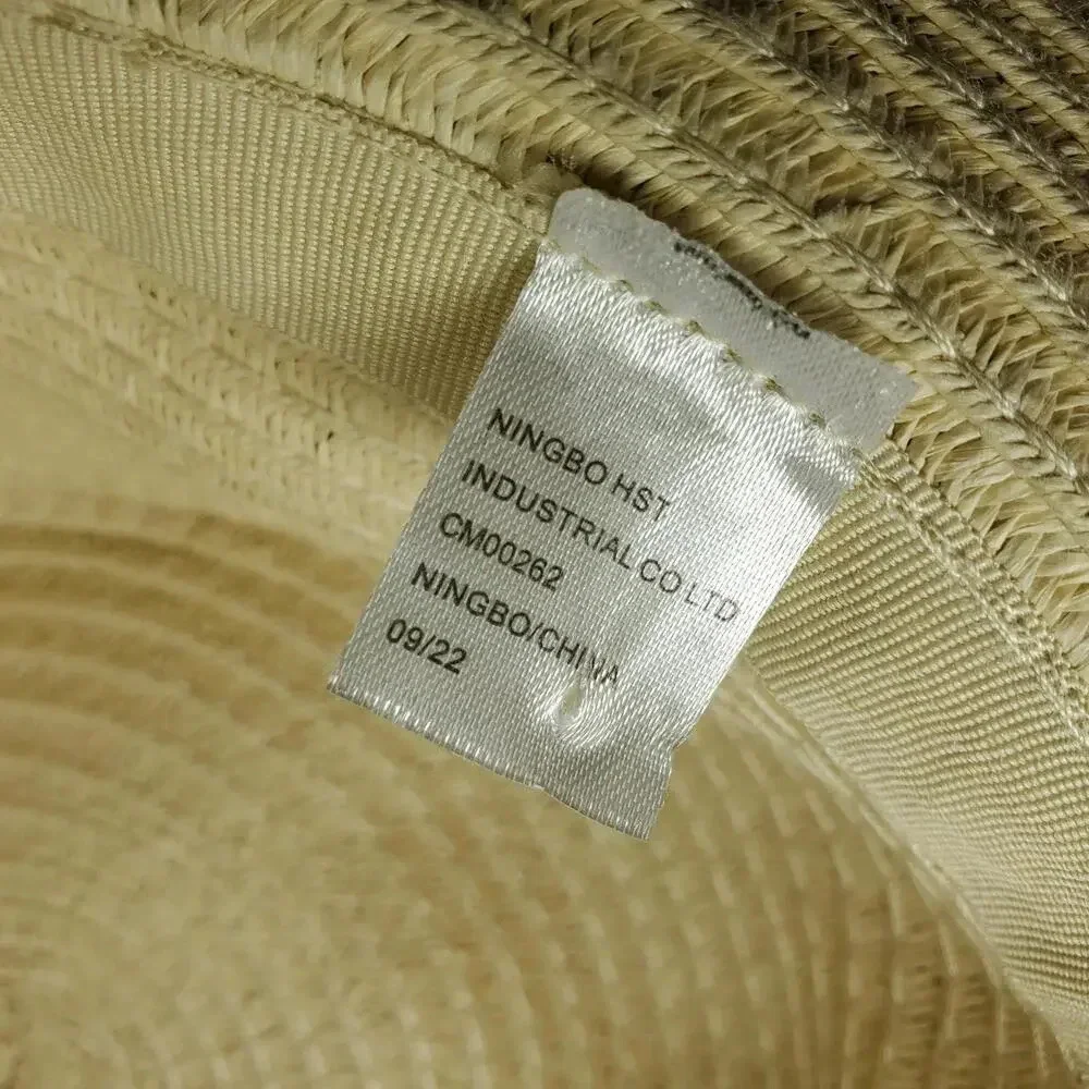 NWT Tommy Bahama Kids Girls Straw Hat with Blue & Pink Metallic Bow